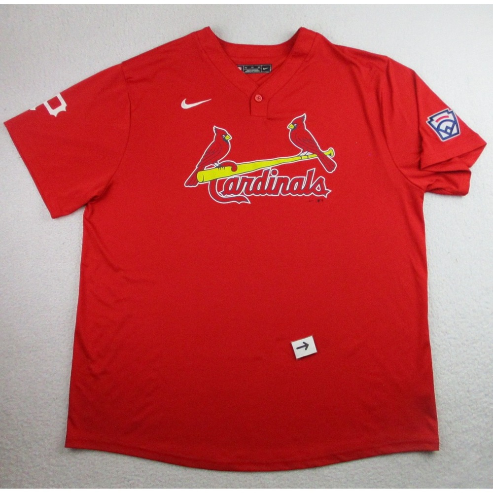 St. Louis Cardinals Nike Shirt Men 2XL Red Little League Patch MLB Baseball READ